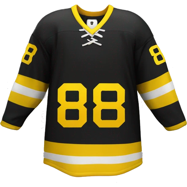 Hockey jersey black and yellow number 88 emoji