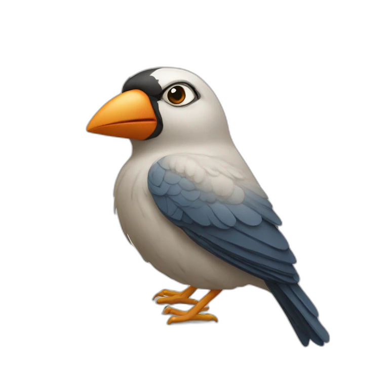Oiseau qui fait un bisou emoji