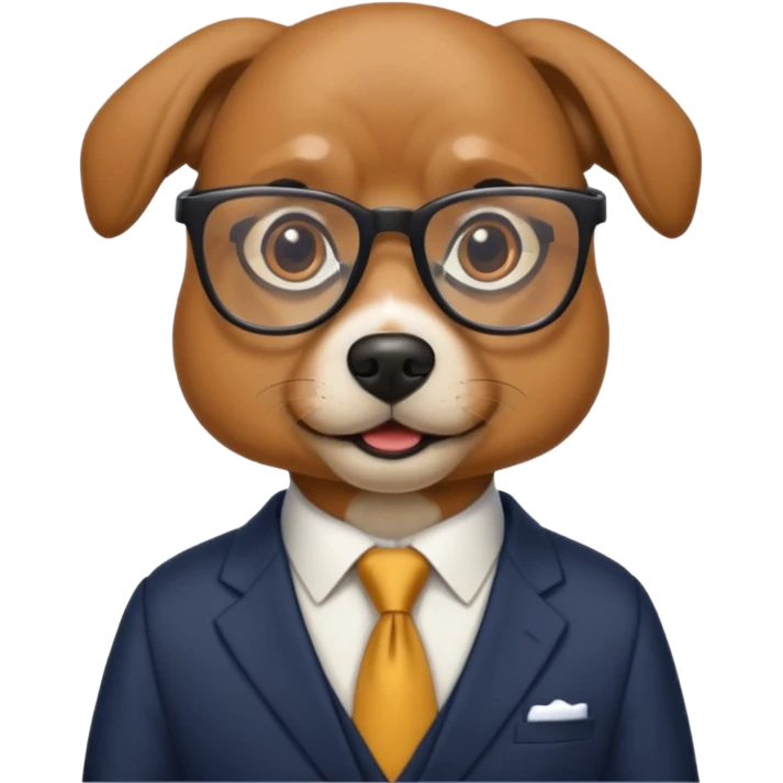 politician dog with glasses emoji