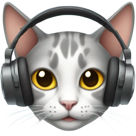 cat with headphone emoji