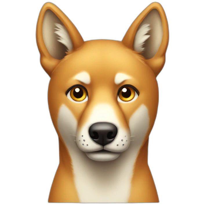 A dingo looking nervous emoji