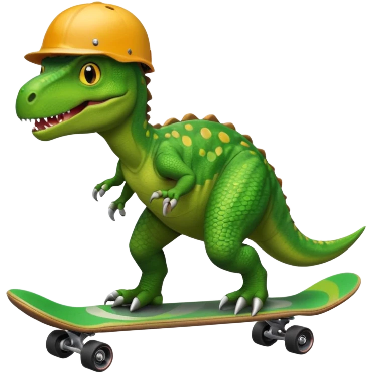 Dinosaur on a skateboard emoji