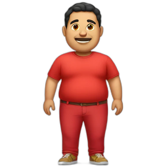 Fat latino Guy with red pants emoji