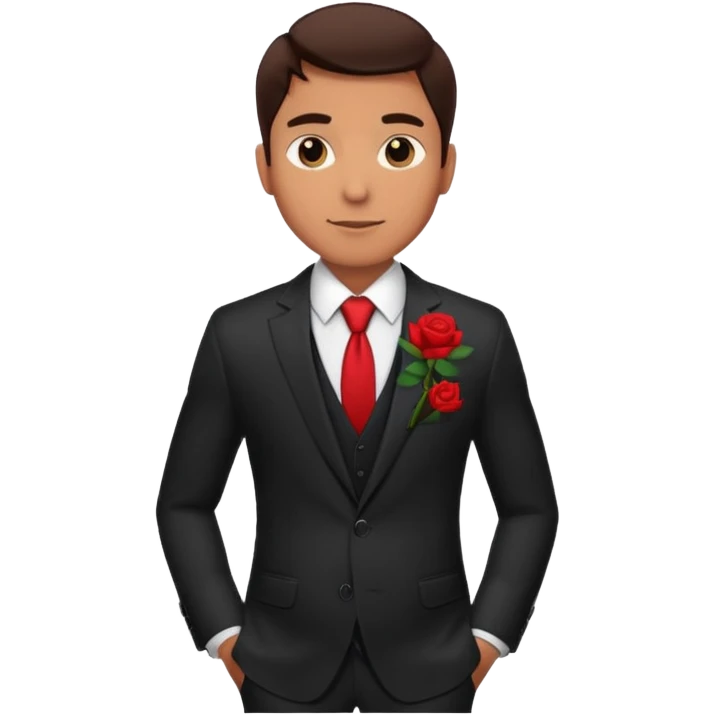 man with rose in his suit pocket emoji