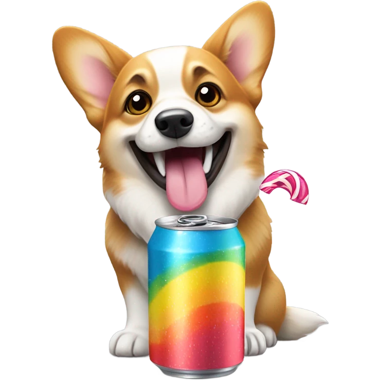 Corgi drinking soda emoji