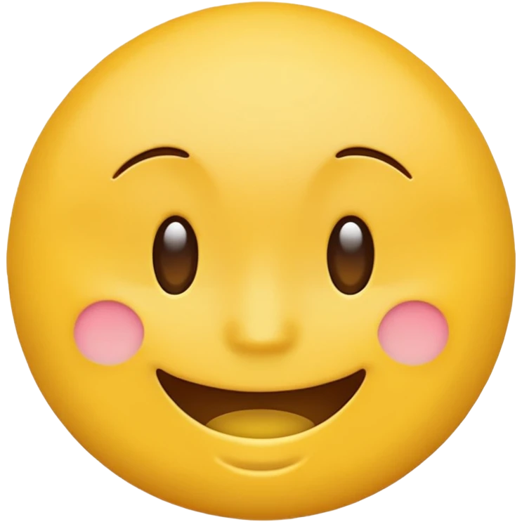 Emoji, yellow round smiling face, closed mouth emoji