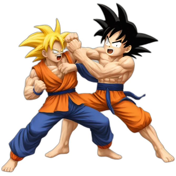 Goku beating up luffy emoji