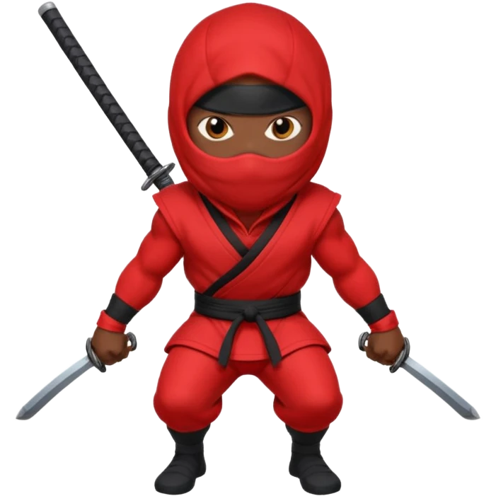 black skin ninja red clothes emoji