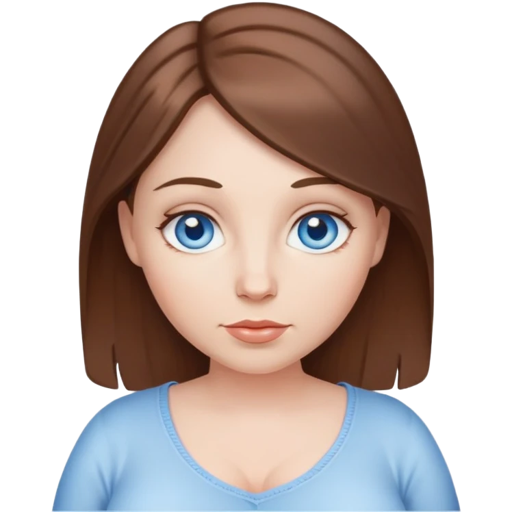 White sexy woman pregnant blue eyes brown hair  emoji