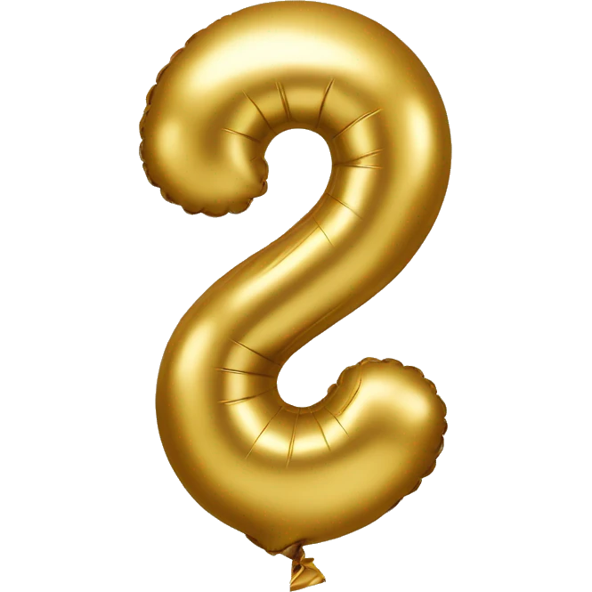 Golden balloon number 28 emoji