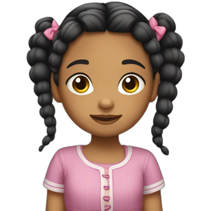niña con trenzas emoji