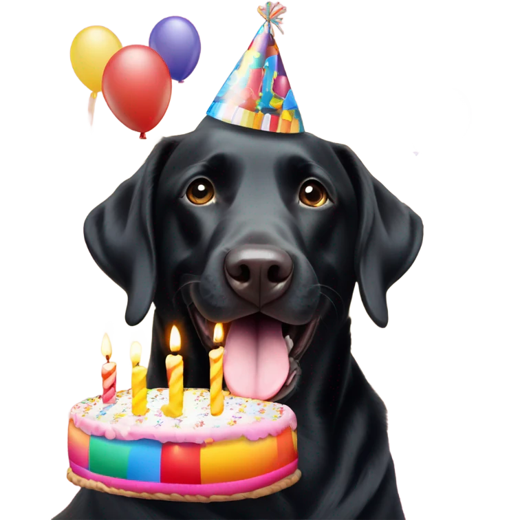Black lab birthday emoji