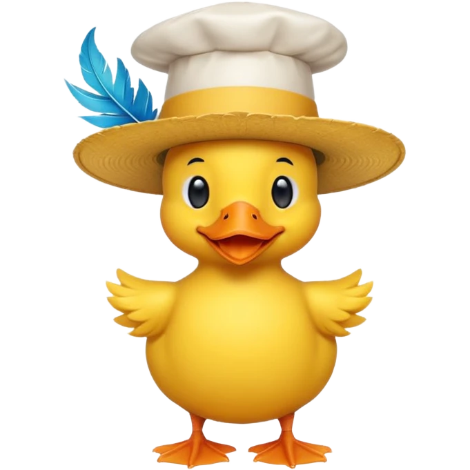 Un pato con sombrero de chef animado emoji