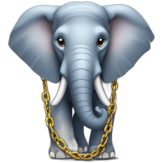 chained elephant emoji