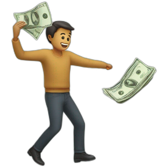 A person throwing money emoji