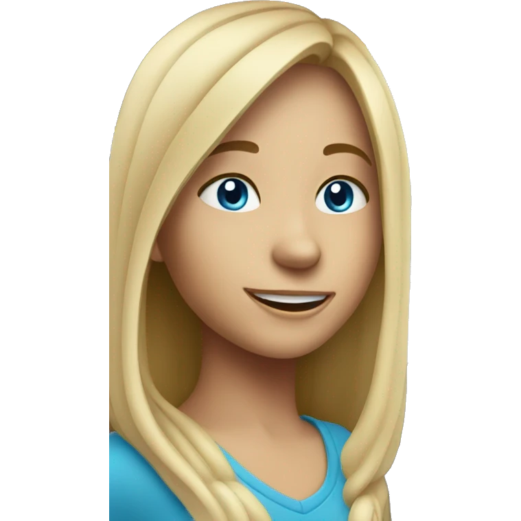 smiling girl in car interior blue eyes emoji