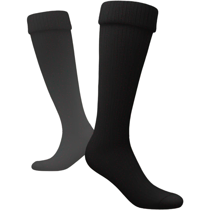  Plain Black  very long socks emoji