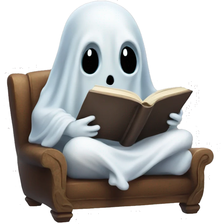 Ghost reading a book  emoji