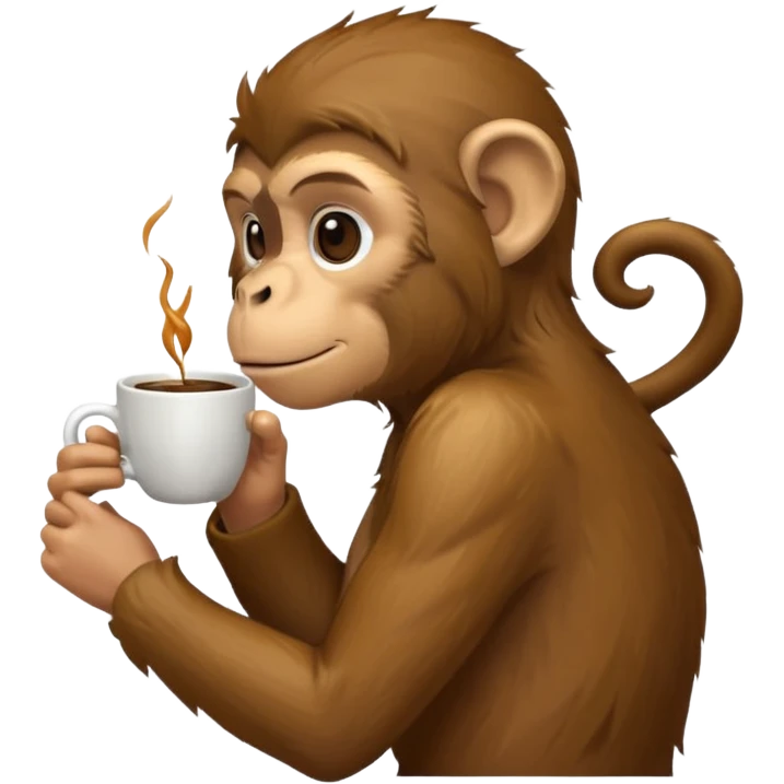 side profile monkey sipping coffee  emoji