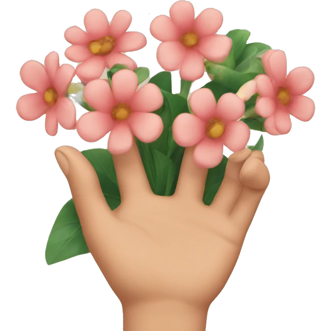 hand with flowers emoji