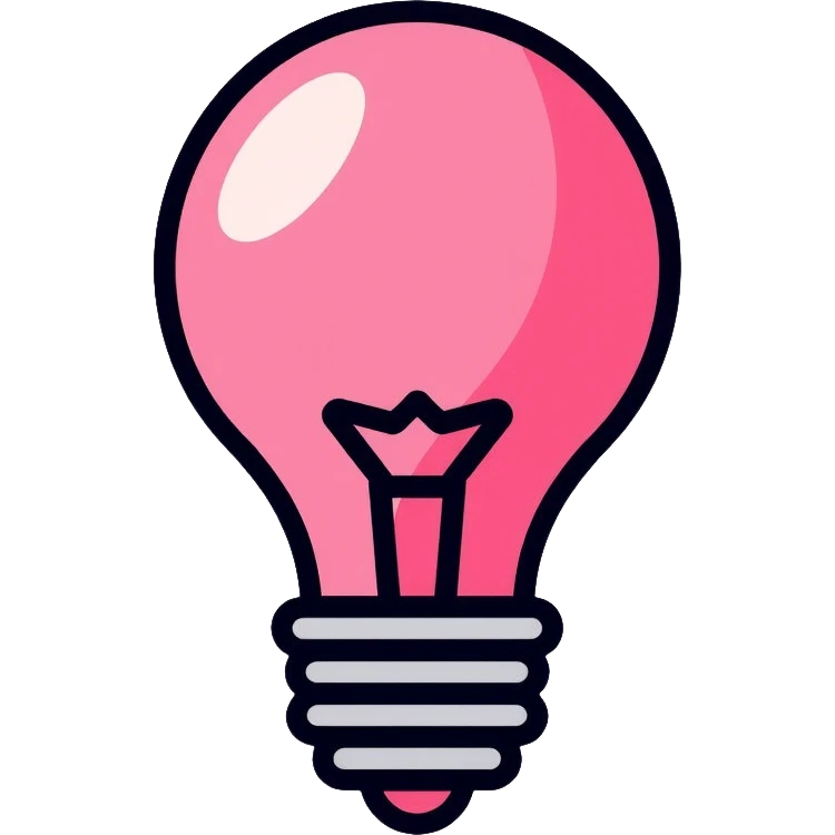 pink light bulb emoji
