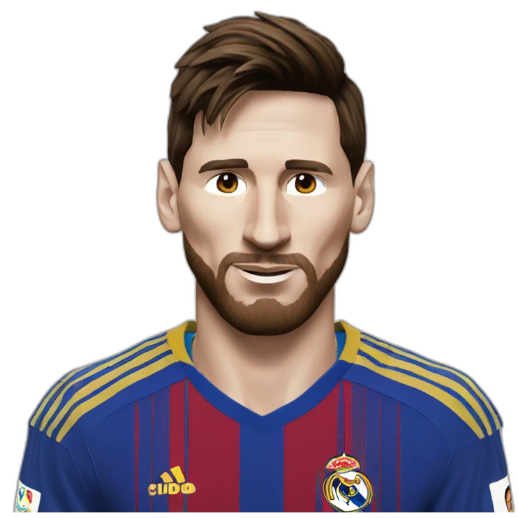 Lionel Messi with a Real Madrid jersey emoji