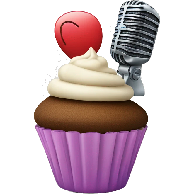 cupcake next to a microphone  emoji