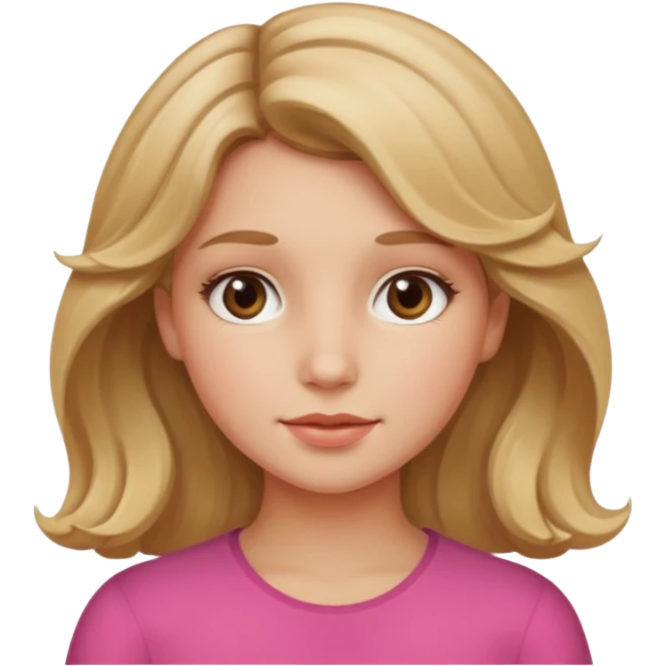 Can you make her more browny blonde with a slight curl in her hair with rosy cheeks emoji