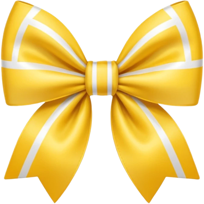 A pale yellow and white grid bow emoji