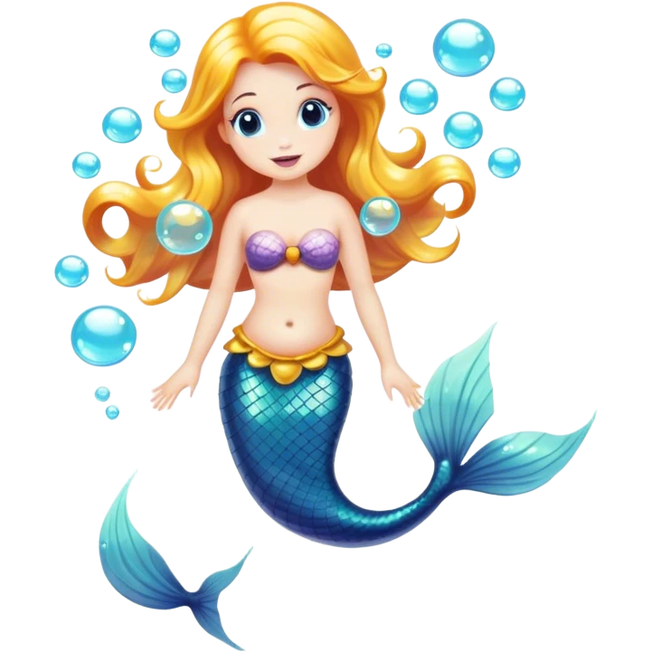 white mermaid bubbles emoji