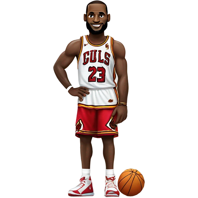 LeBron James standing on Michael Jordan  emoji
