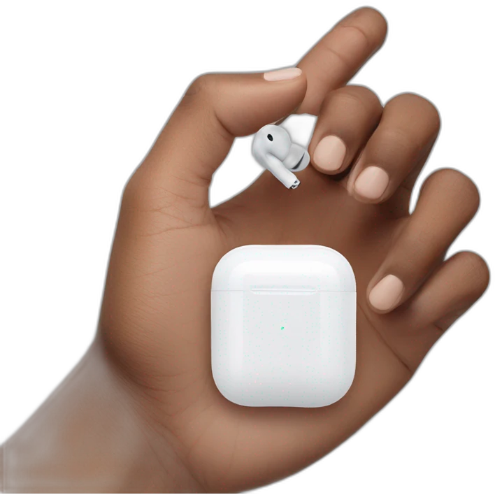 One AirPod held in hand emoji