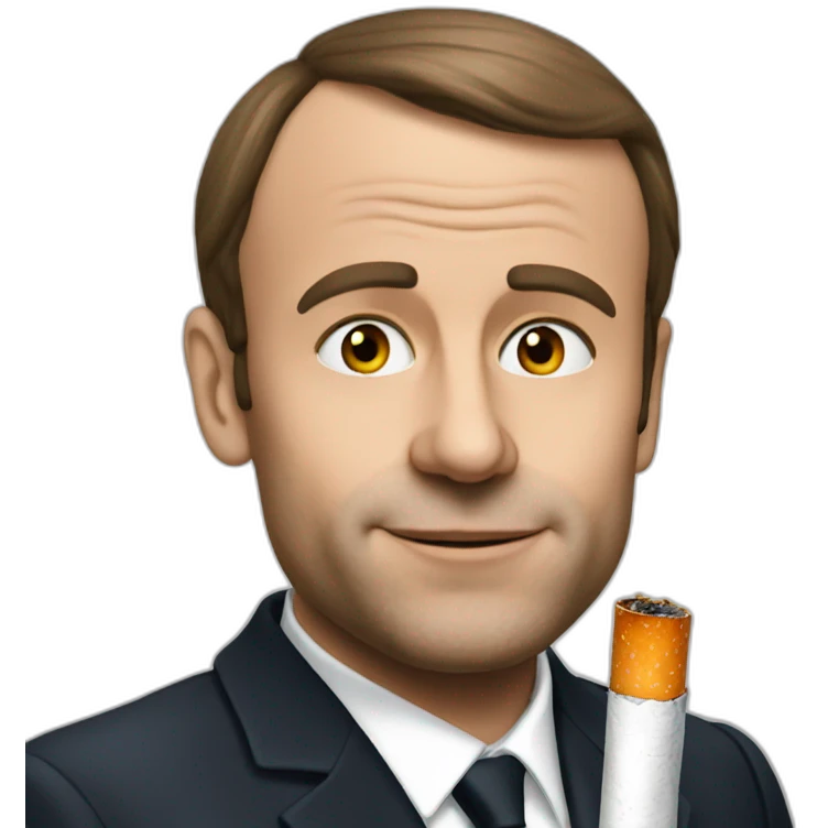 Macron avec cigarette emoji