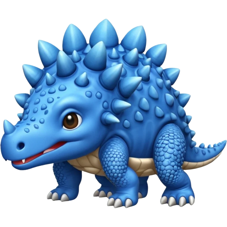 As un emoji de el dinosaurios ANQUILOSAURIO de perfil en color azul que sea bebe y tenga un efecto mas animado  emoji