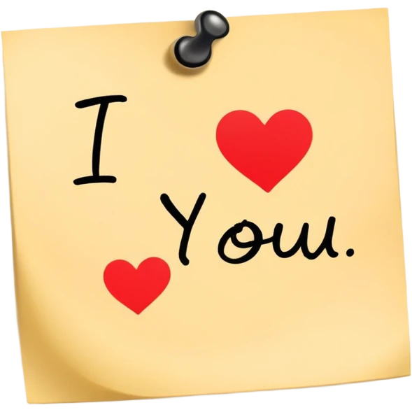 “I love you” note emoji