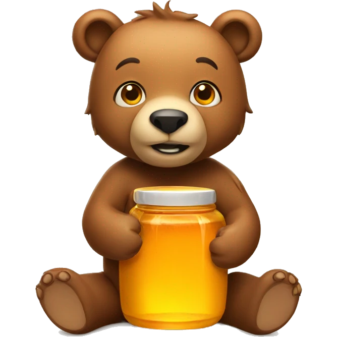 bear holding a jar of honey emoji