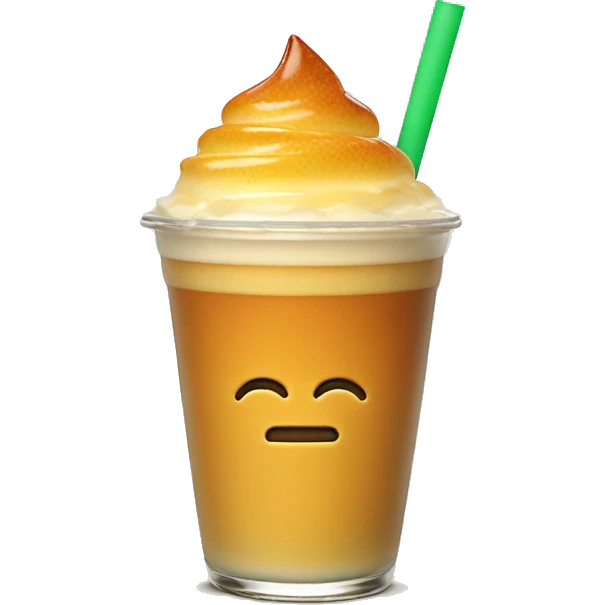 Crème brûlée extra large boba drink emoji