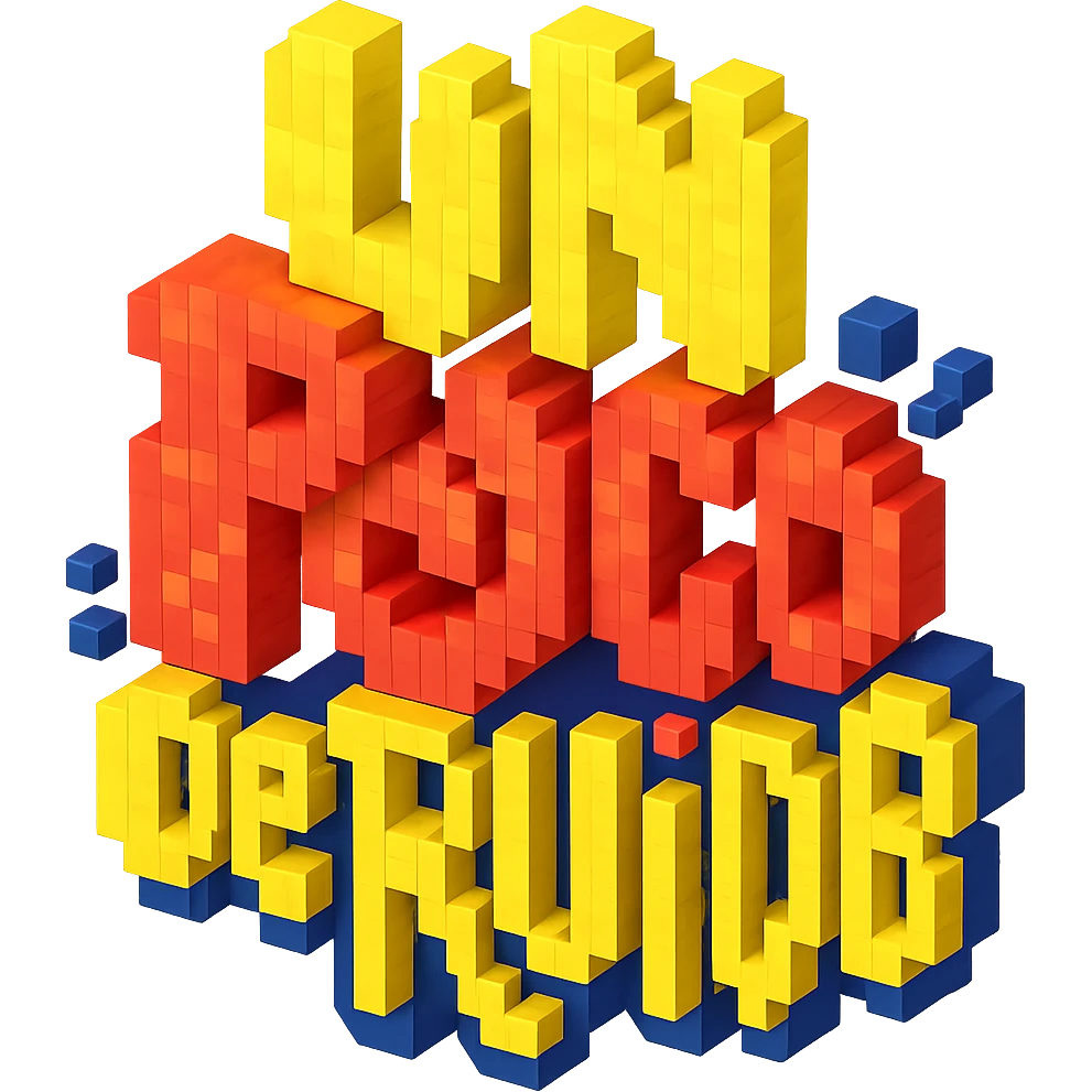 Create a voxel style version of the image, keeping the text and playful color scheme intact. emoji