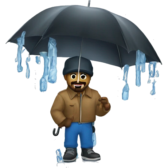 A ice cube under a umbrella  emoji