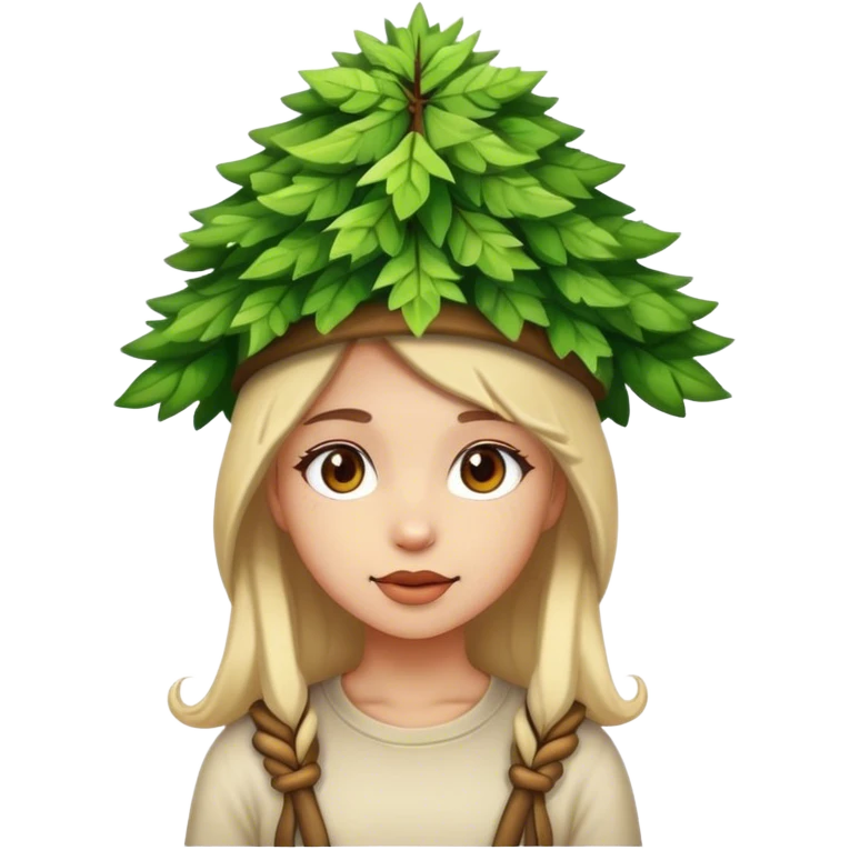 A girl in a tree hat emoji
