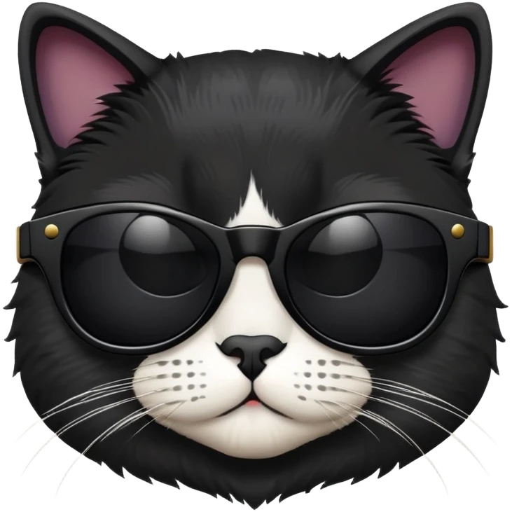 Cat with sunglasses in black and with emoji