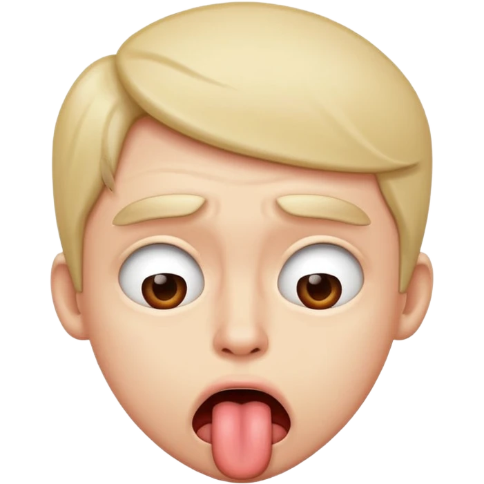 Upset, sticking tongue out at someone emoji