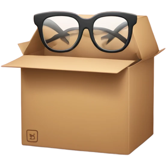 box with glasses on a big heart  emoji