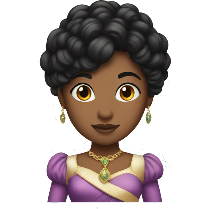 black hair princess emoji