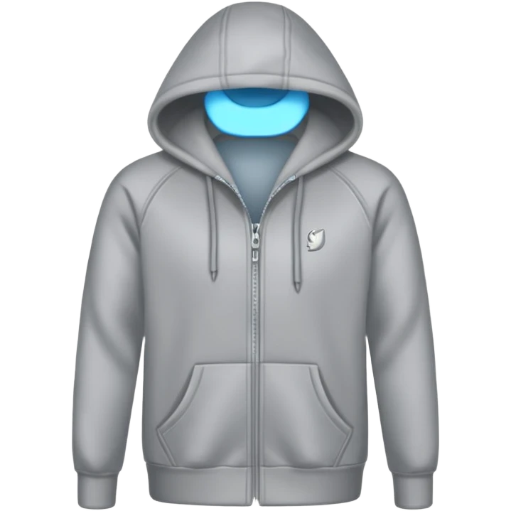 a Hoodie with silver zipper emoji