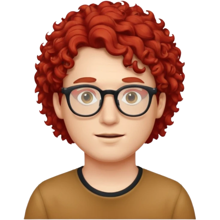red weird hair with glassess guy  emoji