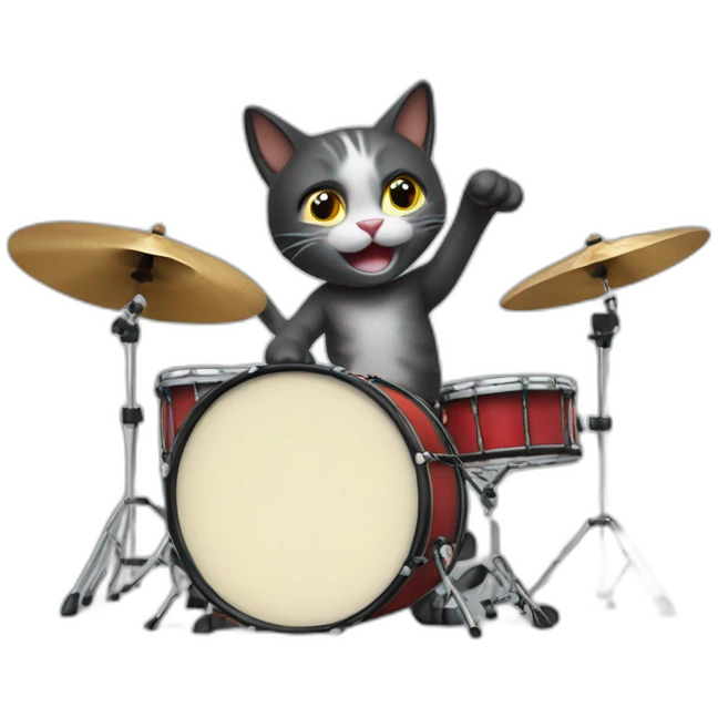 Cat playong drums emoji