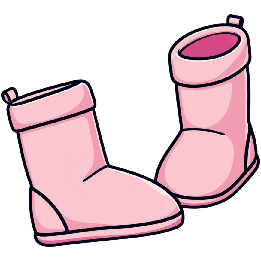 pink baby boots emoji
