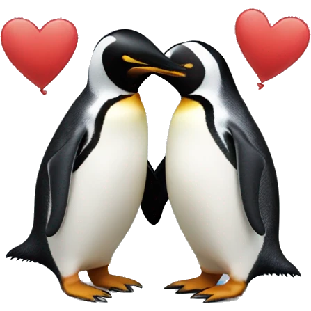 Penguins in love emoji