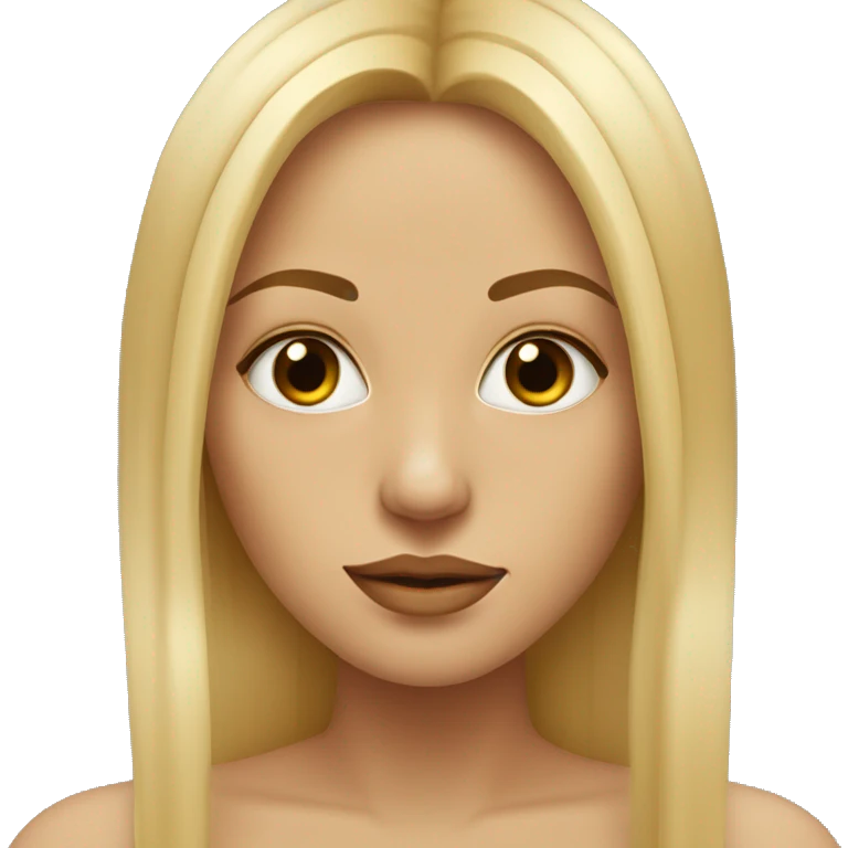 Blond and straigh hair woman, huzelnut eyes, piercing in right nose emoji